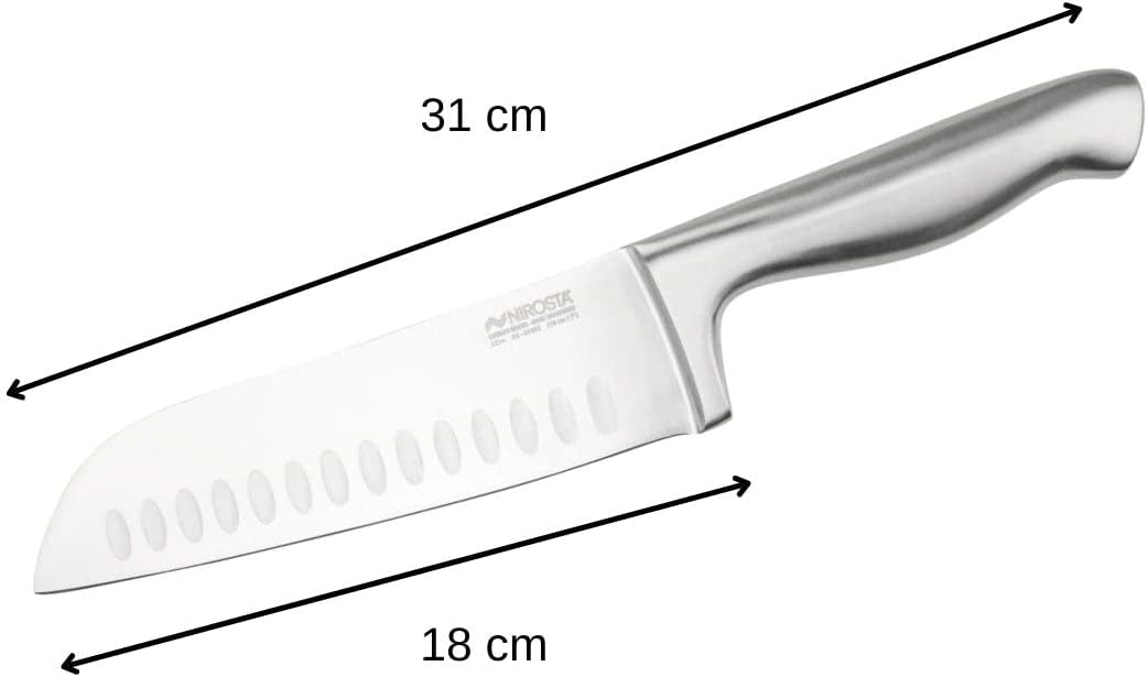 Nirosta Santokumesser STAR, scharfes Küchenmesser,Edelstahl, handlicher Griff, langlebiges Allzweckm