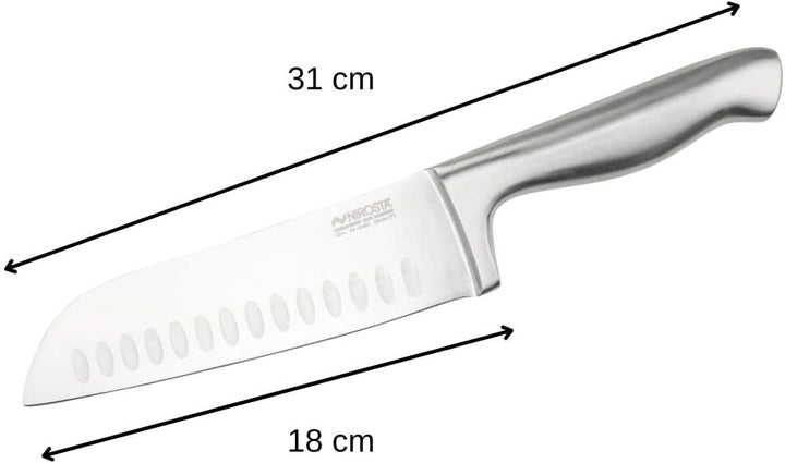 Nirosta Santokumesser STAR, scharfes Küchenmesser,Edelstahl, handlicher Griff, langlebiges Allzweckm