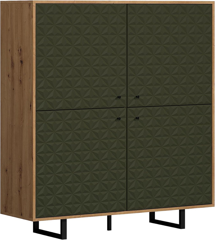 trendteam smart living - 4er Set Türen Highboard - Wohnzimmer - Sentra - Masse 60 x 60 x 2 cm - Farb