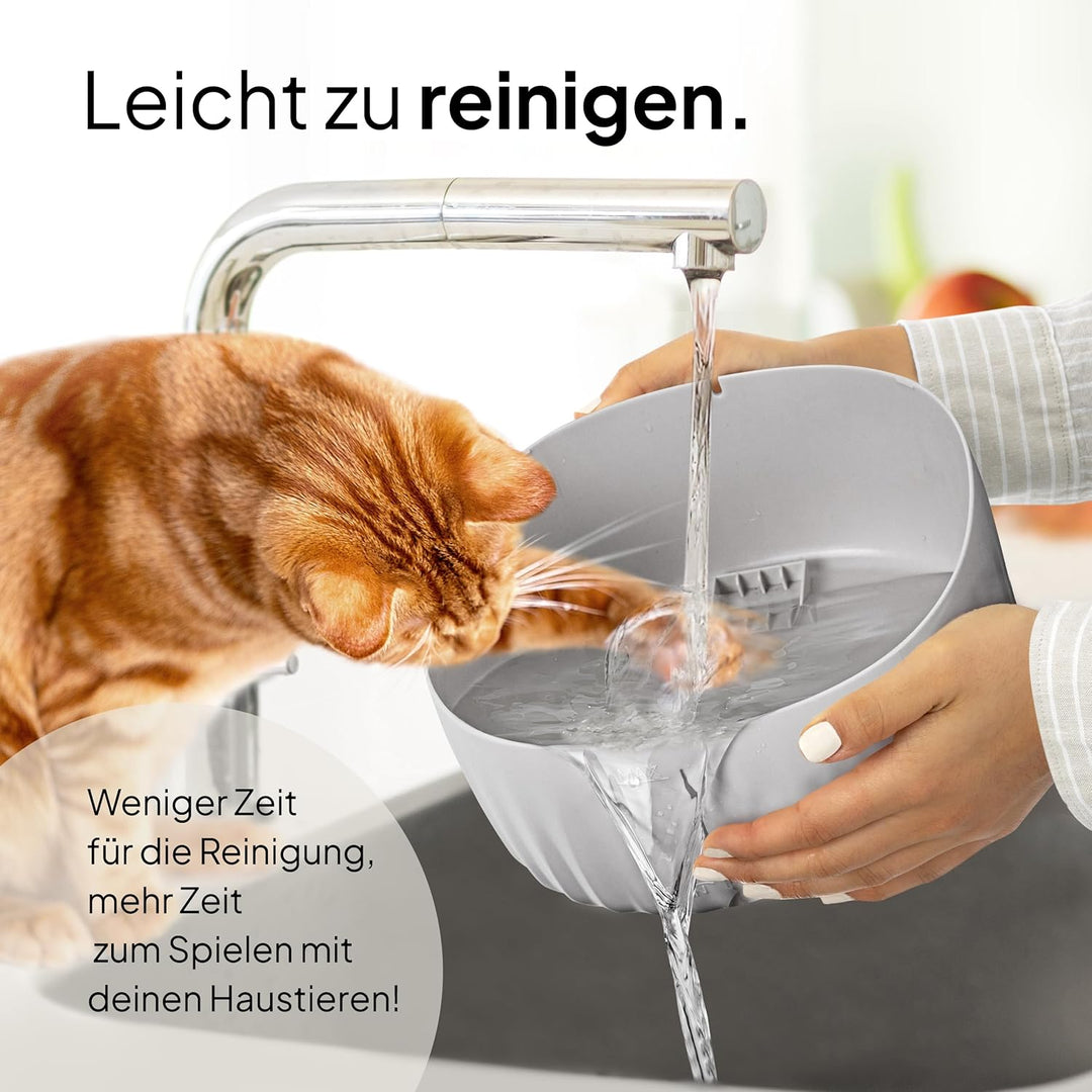 Katzenbrunnen Aqua Flow Pro [NEUEINFÜHRUNG] Super leiser, BPA-freier 3L Trinkbrunnen für Katze mit L
