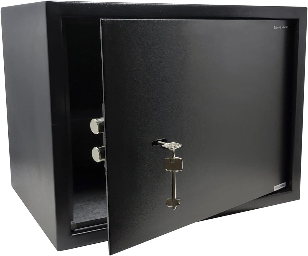 Genie Hand | Mechanische Möbeltresor für Zuhause mit Schlüssel, Tresor Safe – Doppelbartschloss Extr