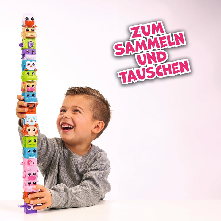 Simba 105952627 - Bloxies Figur (4 Stck.) - Tier-Bausteine zum Stapeln und Sammeln mit Bewegungseffe