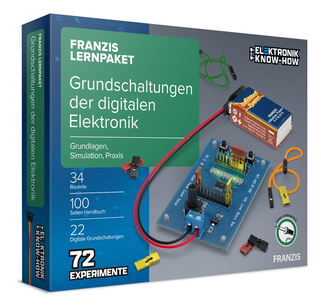 FRANZIS 67204 - Lernpaket Grundschaltungen der digitalen Elektronik - Komplettset für 72 Praxis-Proj