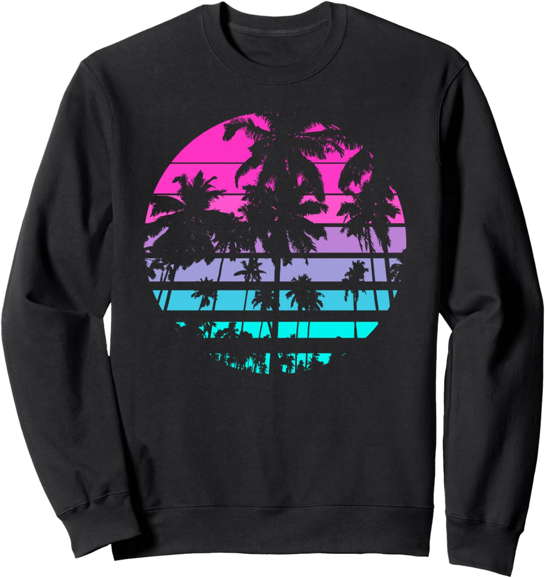 Retro 80er & 90er Jahre Beach Style Design mit Palmen Sweatshirt