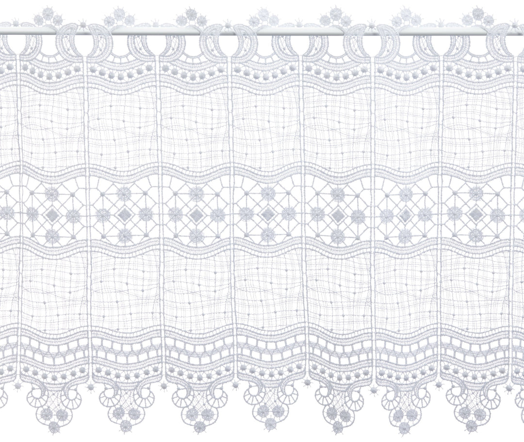 Plauener Spitze by Modespitze, Store Bistro Gardine Scheibengardine mit Stangendurchzug, hochwertige