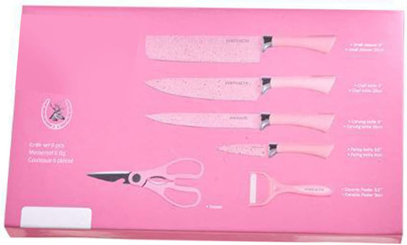 Buntes Messerset, Buntes Küchenmesserset Feine Verarbeitung für Gemüse (Rosa), Rosa