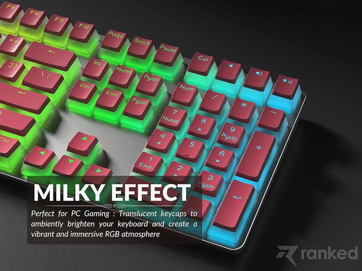 Ranked Pudding PBT-Tastenkappen | 112 Double Shot Transluzent ANSI US- und ISO-Layout | OEM-Profil f