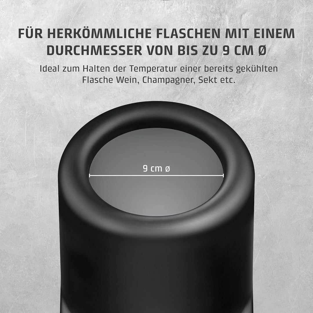 CASO VinoCase Black - Weinkühler für eine Flasche Wein, Champagner, Sekt, etc. / Temperatur 5-18°C/f