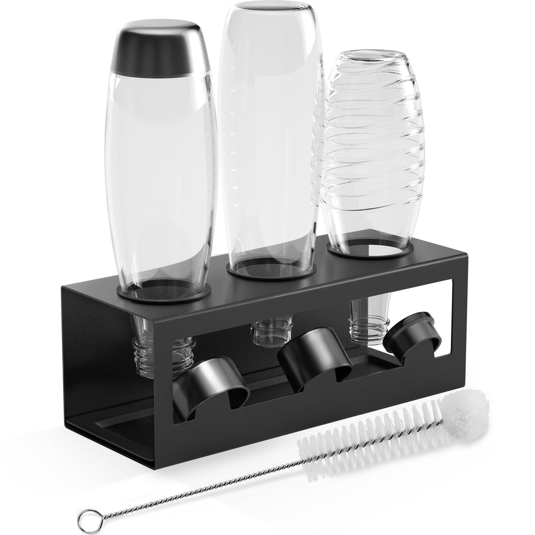 HOMMAND Flaschenhalter für SodaStream Crystal und Emil Flaschen, Edelstahl Flaschenhalter Abtropfges