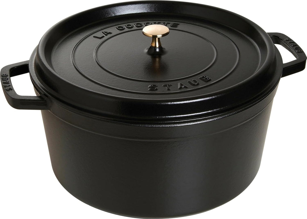 STAUB Gusseisen Bräter/Cocotte, Rund 34 cm, 12,6 L, schwarz Schwarz 34 cm, Schwarz 34 cm