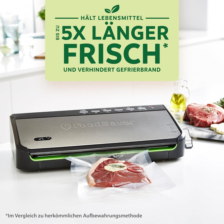 Foodsaver Vakuumiergerät für Lebensmittel mit integrierter Rollenaufbewahrung | Vakuumierer mit Schn