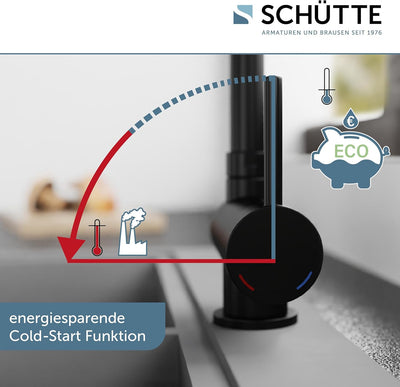 SCHÜTTE 24556 Küchenarmatur WINDOW, Wasserhahn Unterfenster, Spültischarmatur Vorfenster, flexibler