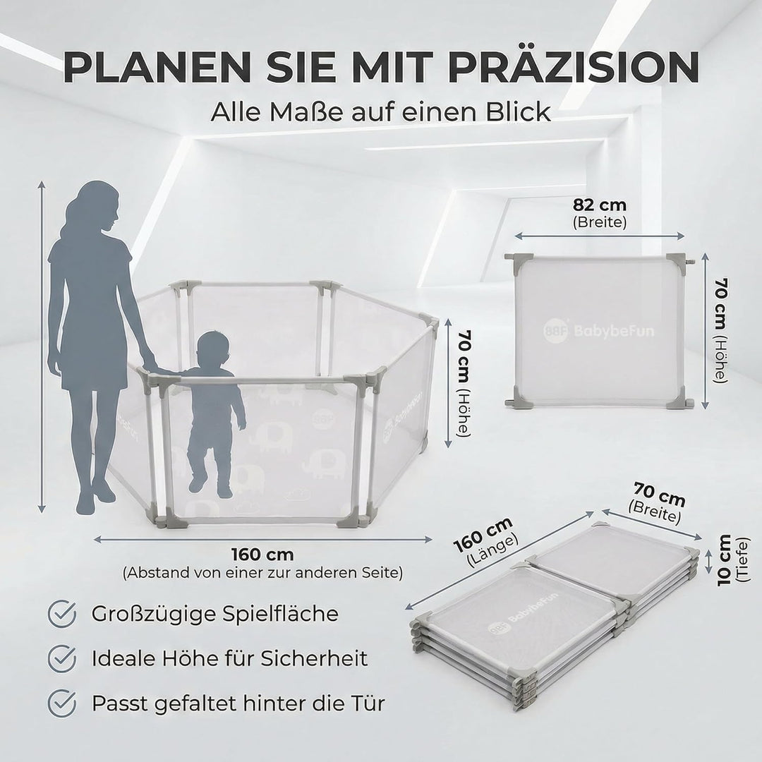 BabybeFun Laufstall Baby faltbar - Parent (2-Teilig (Erweiterung)), 2-Teilig (Erweiterung)