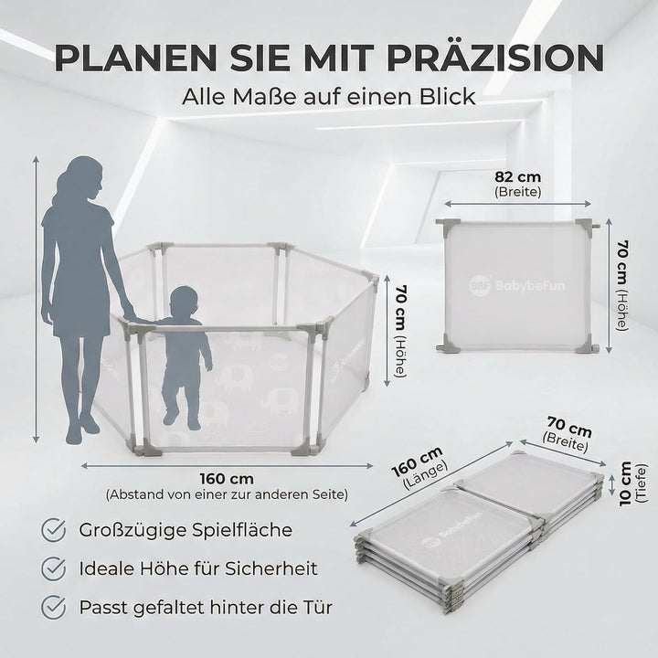 BabybeFun Laufstall Baby faltbar - Parent (2-Teilig (Erweiterung)), 2-Teilig (Erweiterung)