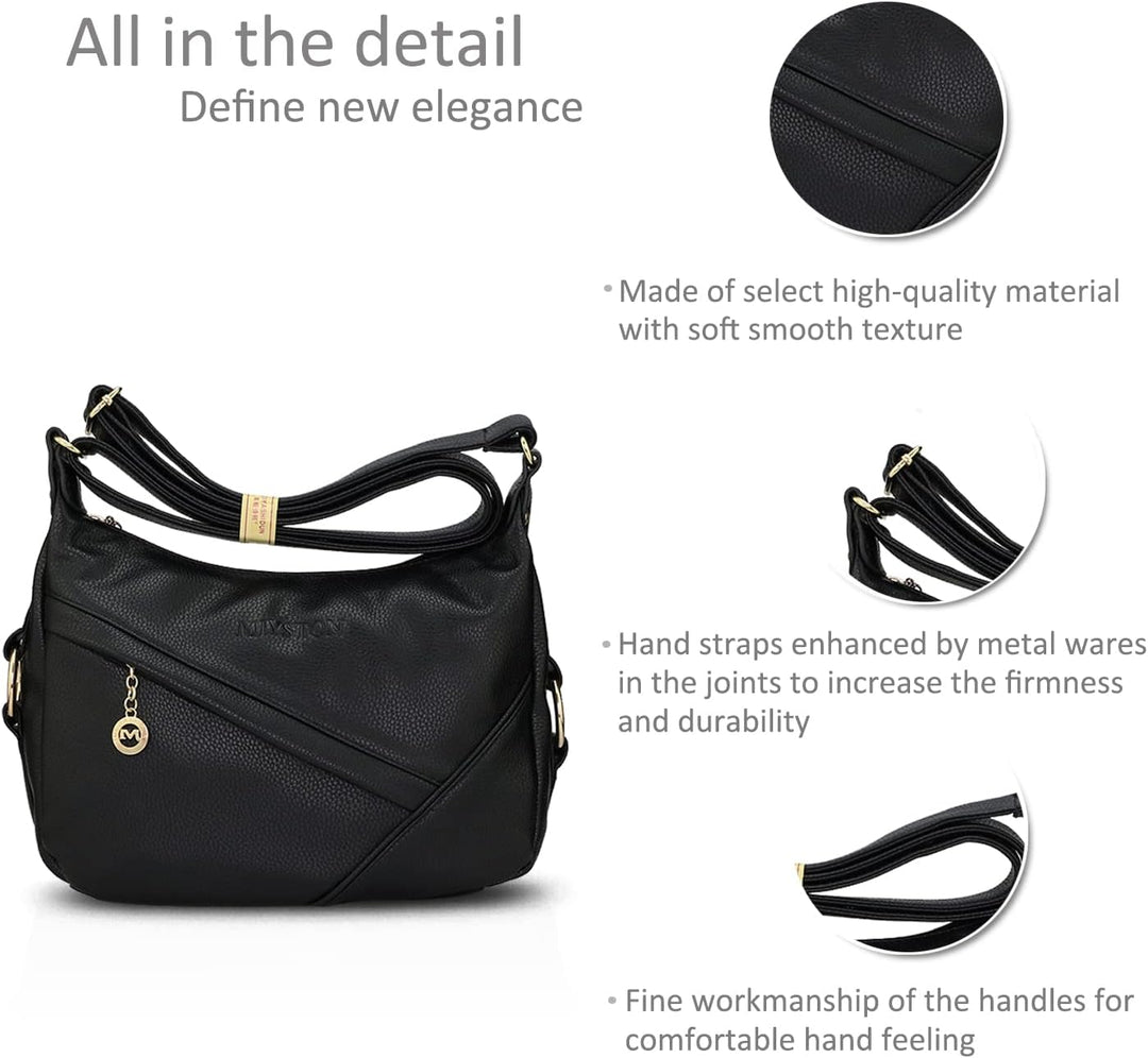 NICOLE & DORIS Damen Schultertasche Weiche Leder Frauen Umhängetasche Handtasche Damen Crossbody Mes