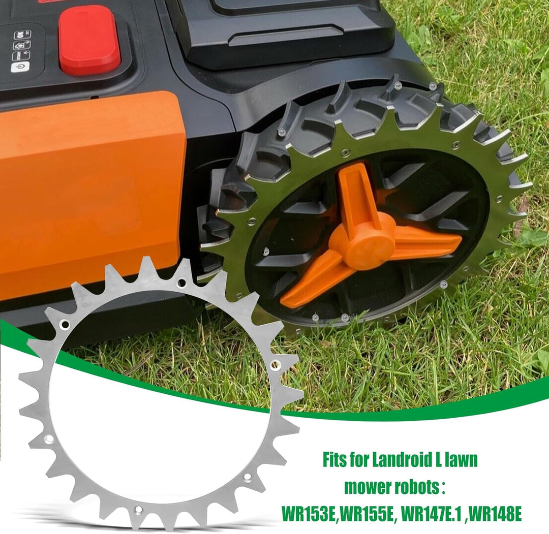 225mm Edelstahl Spikes für Worx Landroid L, Dicke Mähroboter Spikes mit 12 Edelstahlschrauben für La