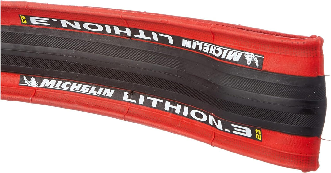 Michelin Lithion3 Faltreifen (28" | 700x23 23-622 | rot) Schwarz, Schwarz