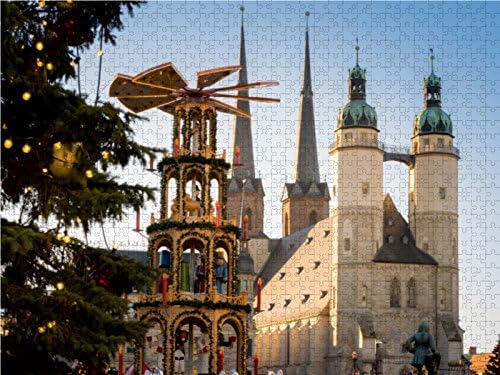 CALVENDO Puzzle Hallescher Weihnachtsmarkt 1000 Teile Lege-Grösse 64 x 48 cm Foto-Puzzle Bild von Ma