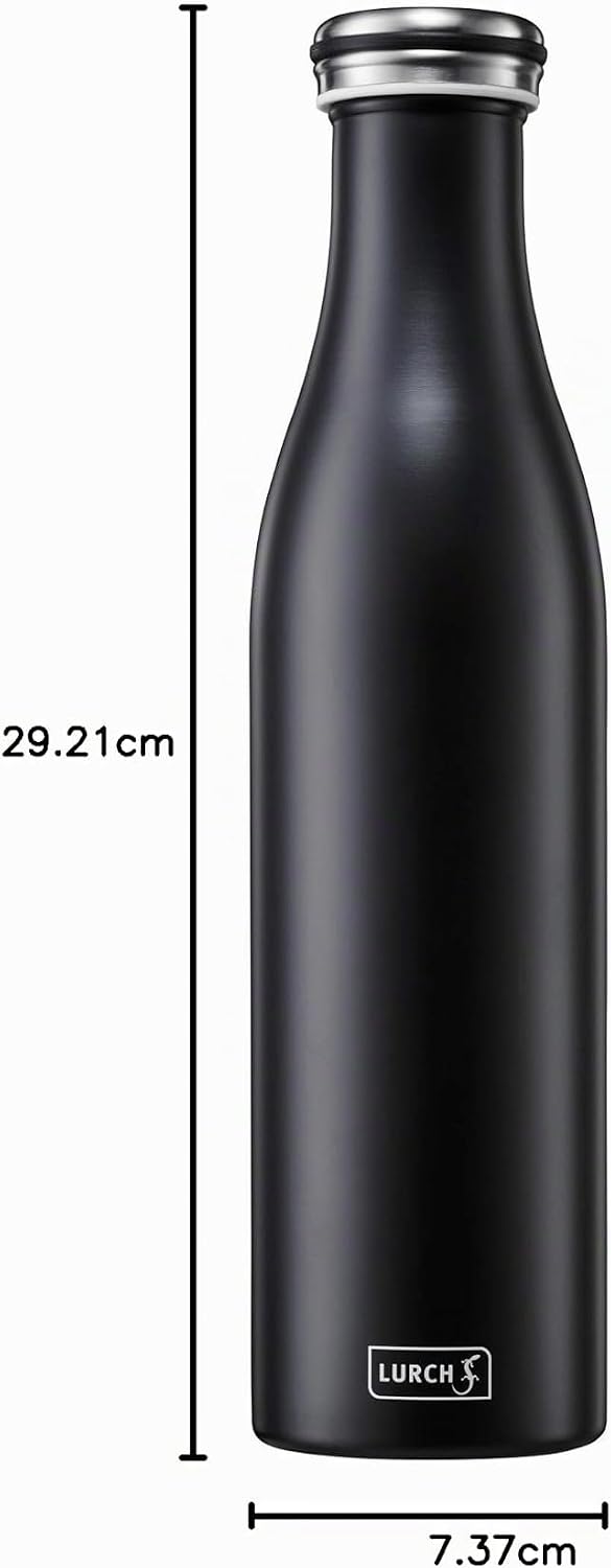 Lurch 240928 Isolierflasche / Thermoflasche für heisse und kalte Getränke aus doppelwandigem Edelsta