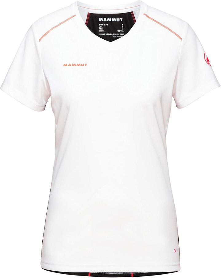 Mammut Sertig Women's T-Shirt L White/Black/Vibrant Orange, L White/Black/Vibrant Orange