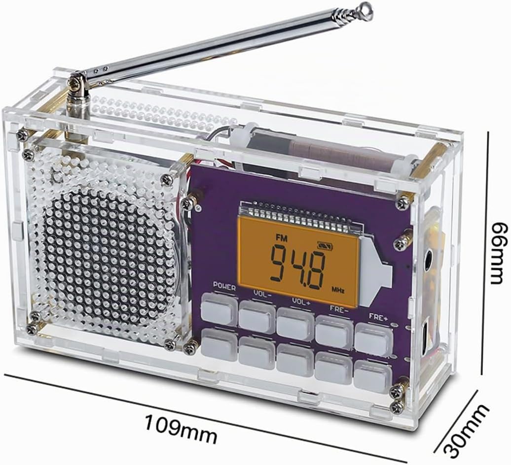 Digitaler Radiowecker Bausatz zum Zusammenbauen Funkradio Bausatz mit Uhrspeicherfunktion Radiodispl