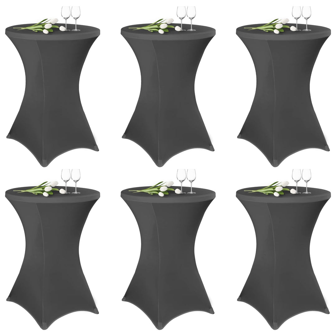 6 Stück stehtisch hussen stehtische Spandex Stretch Tischdecke 80cm, für Bistrotisch Ø 80-85 cm, Für
