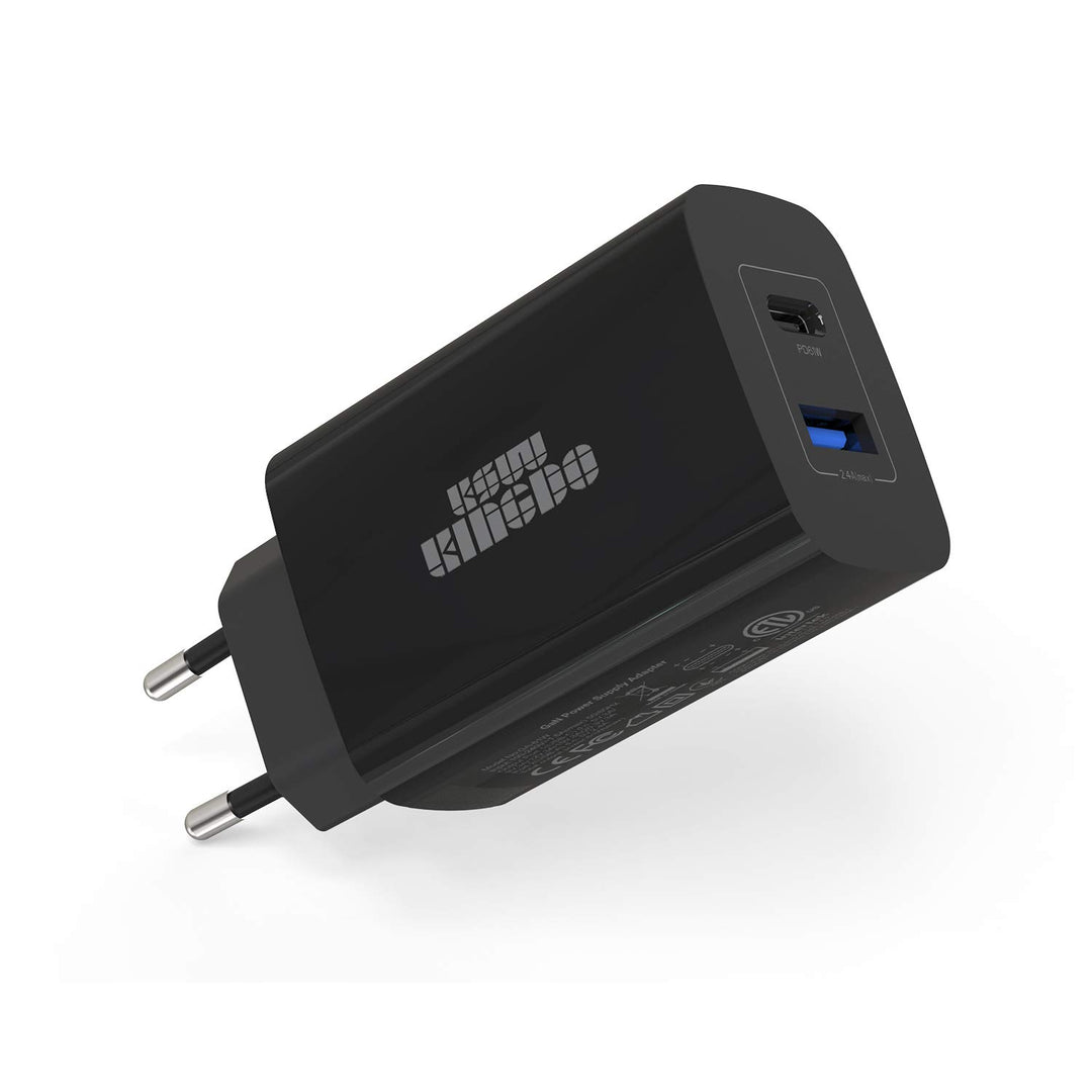 Kompaktes 61W GaN Tech USB-C-Wandladegerät, Doppel-Port mit USB-A und USB-C, USB-C Laptops, Galaxy,