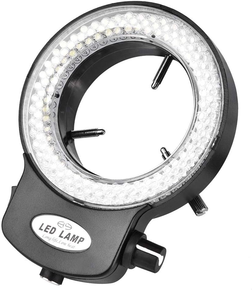 Dpofirs Mikroskop LED Licht, Mikroskop Kamera 144 LED Perlen Lichtquelle Helligkeit einstellbar Ring