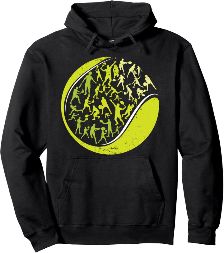 Tennisspieler Positionen I Tennisbälle Schläger I Tennis Pullover Hoodie