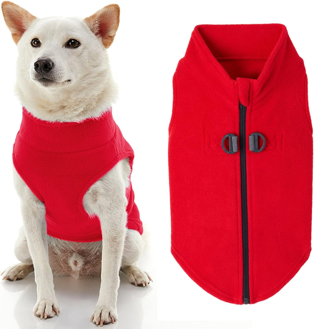 Gooby Zip Up Fleece-Weste für kleine Hunde rot XL, rot XL