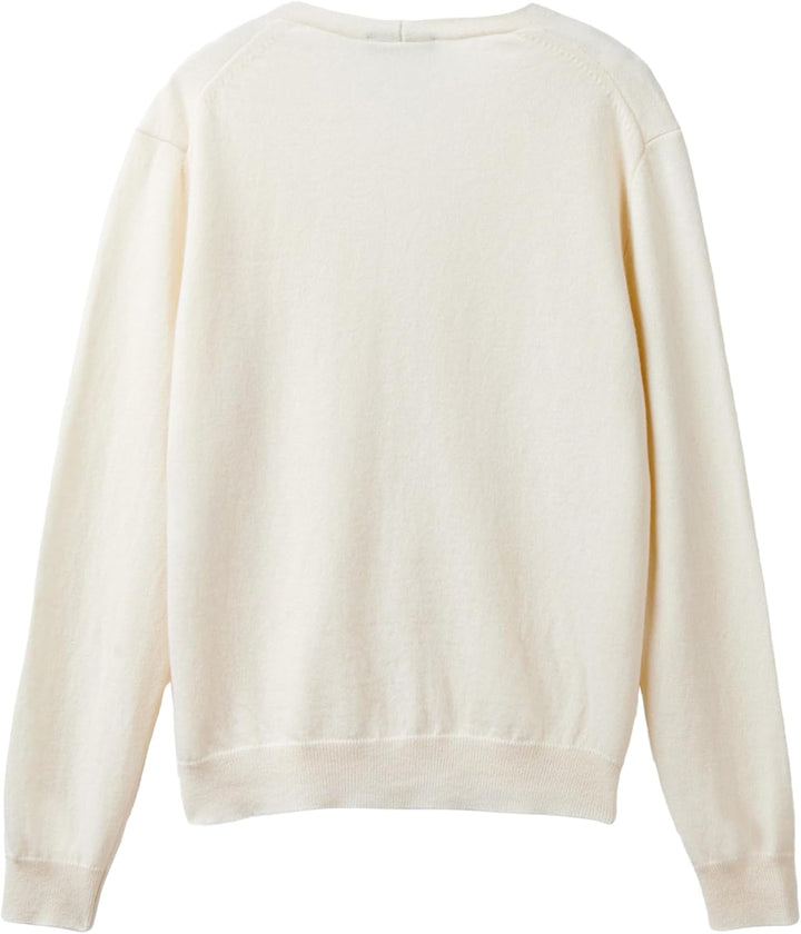 United Colors of Benetton Damen Cardigan M/L 1002d6879 Strickjacke M Weiss, M Weiss