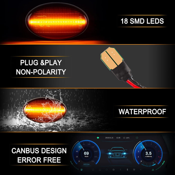 OZ-LAMPE LED Blinker Seitenblinker für Mercedes-BenzSmart W450 W452 A-Class W168 Citan W415 Vito W63