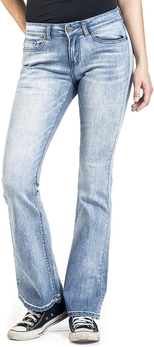 Black Premium by EMP Damen hellblaue Jeans mit Waschung und Schlag W30L34