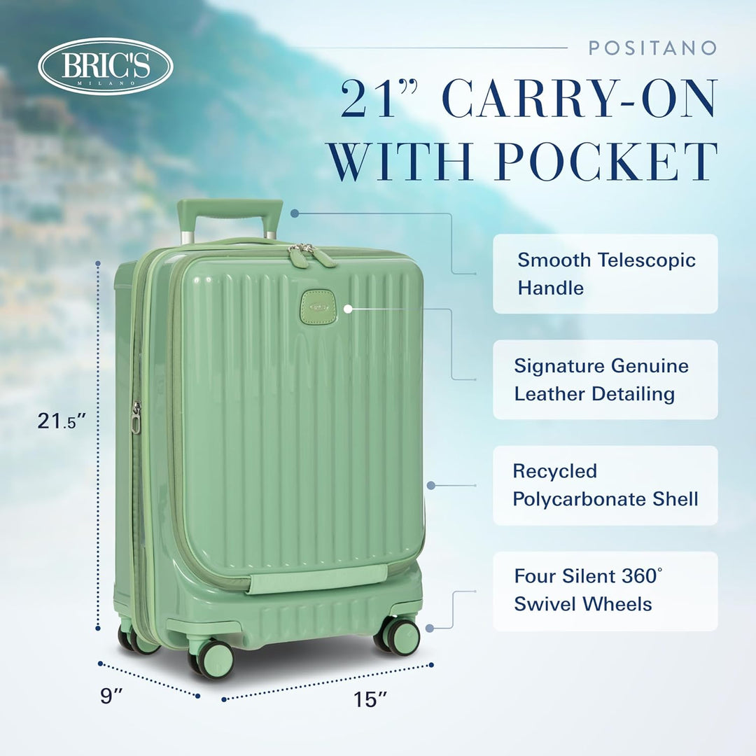 Brics Positano - 4-Rollen Kabinentrolley 55 cm USB Salbei, Salbei