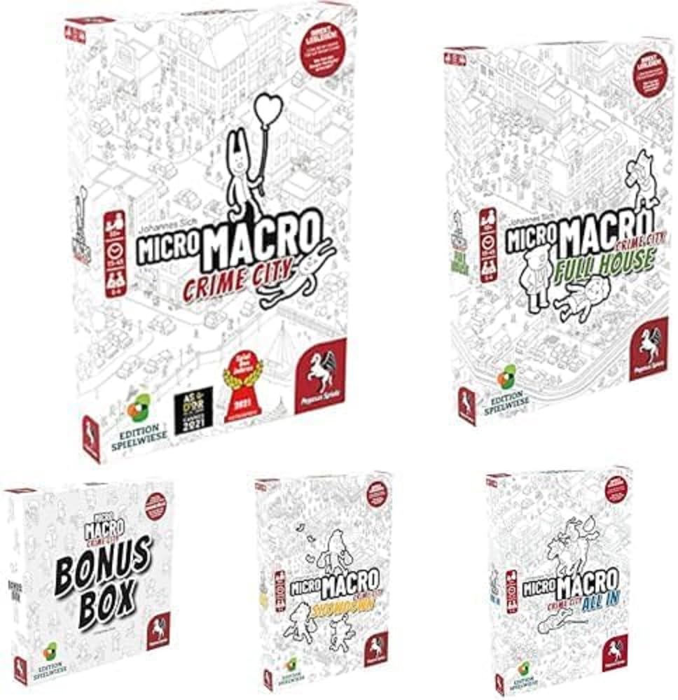 Pegasus Spiele Bundle of MicroMacro: Crime City*Spiel des Jahres 2021* + MicroMacro 2 - Full House +