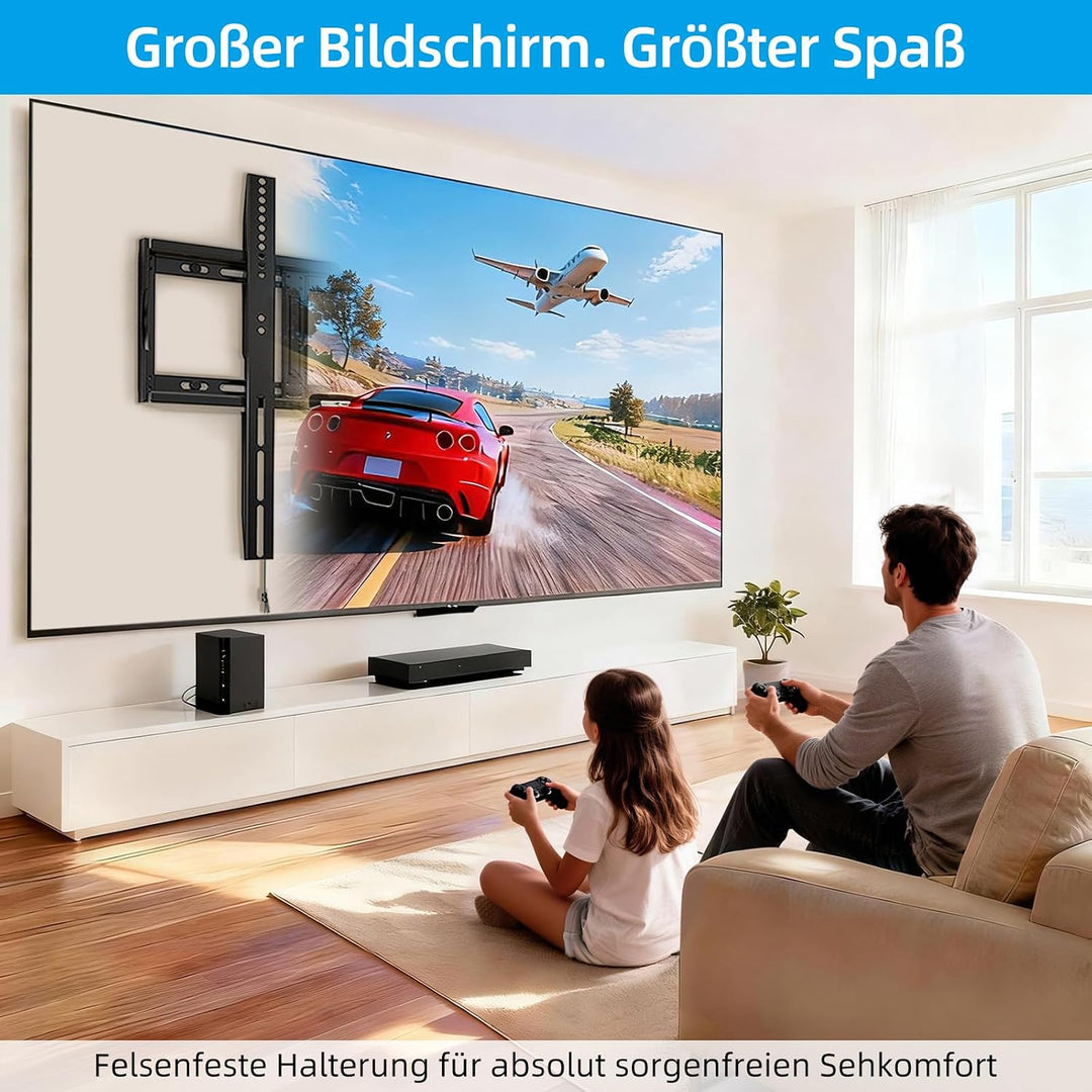 Home Vision, Hochbelastbare TV-Wandhalterung, Bis zu 120 kg, Für 42–100 Zoll Flachbild- und Curved-T