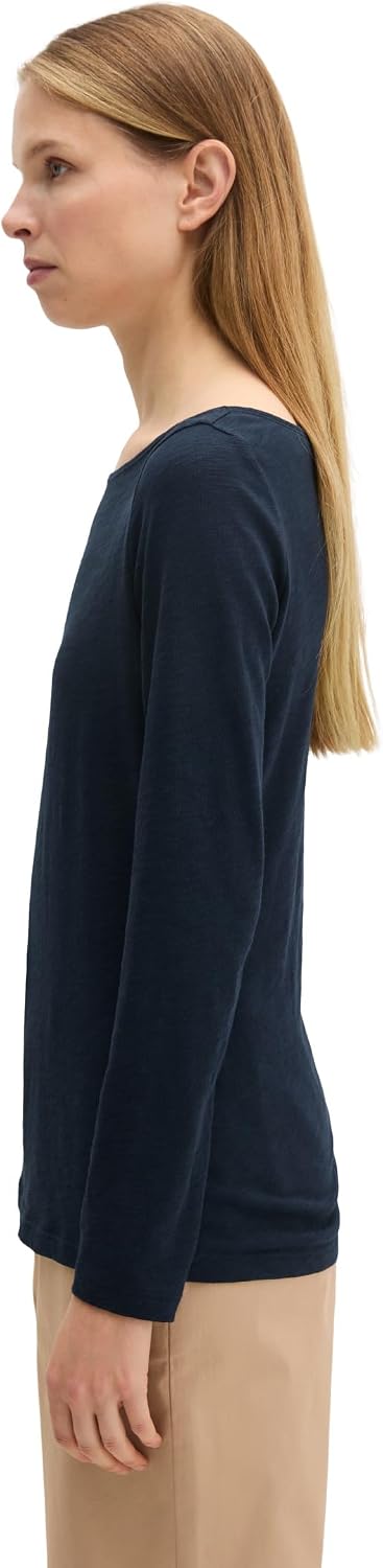 Marc OߴPolo Damen Langarmshirt aus Bio-Baumwolle Unterziehshirt XXS Blau, XXS Blau