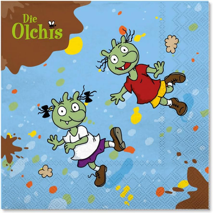 37-TLG. Party-Set * DIE OLCHIS * mit Teller, Becher, Servietten und Deko für Kindergeburtstag und Mo