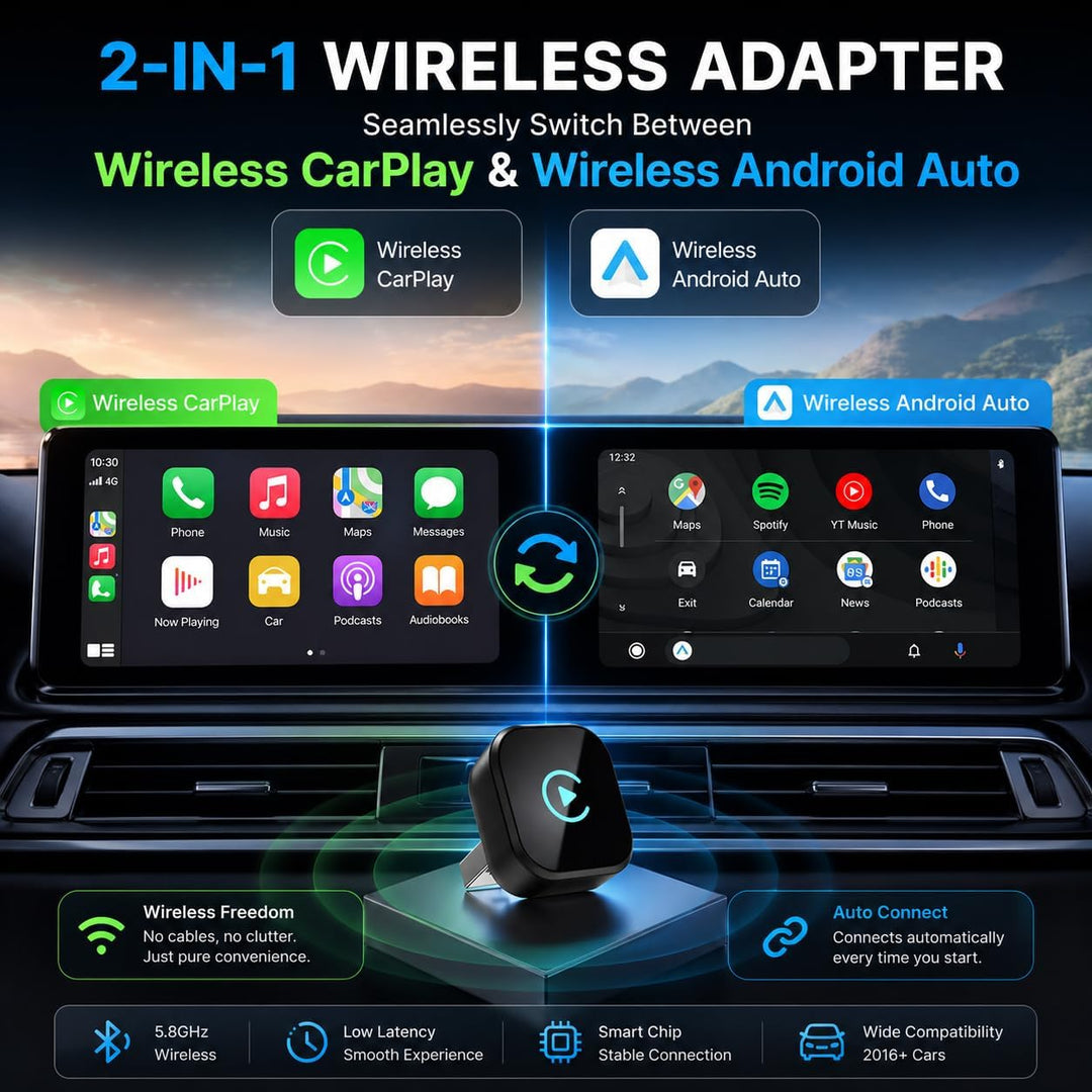 Sunweyer S40 Super Mini CarPlay Adapter Wireless Android Auto Car Kit - für Fahrzeuge mit werksseiti