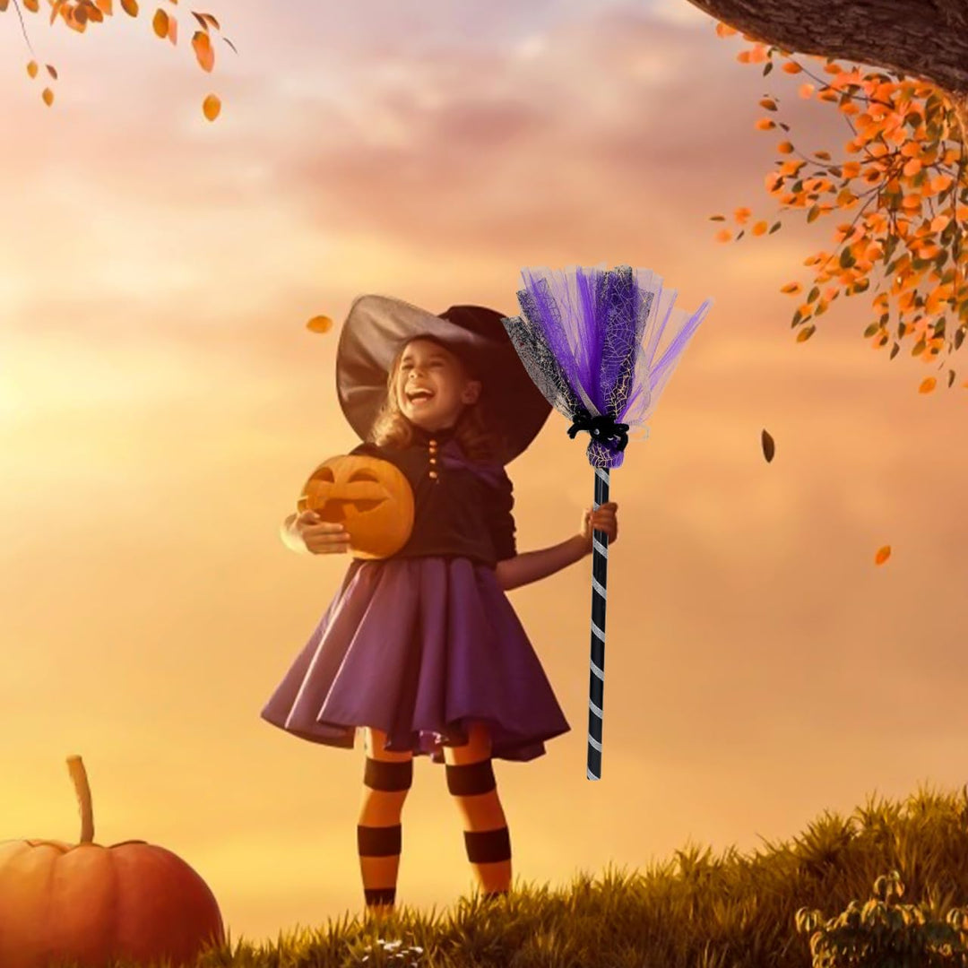 Halloween Hexenbesen Zauberstab Kostüm Besen für Mädchen Kinder Halloween Tischdeko Hexenkostüm Zaub