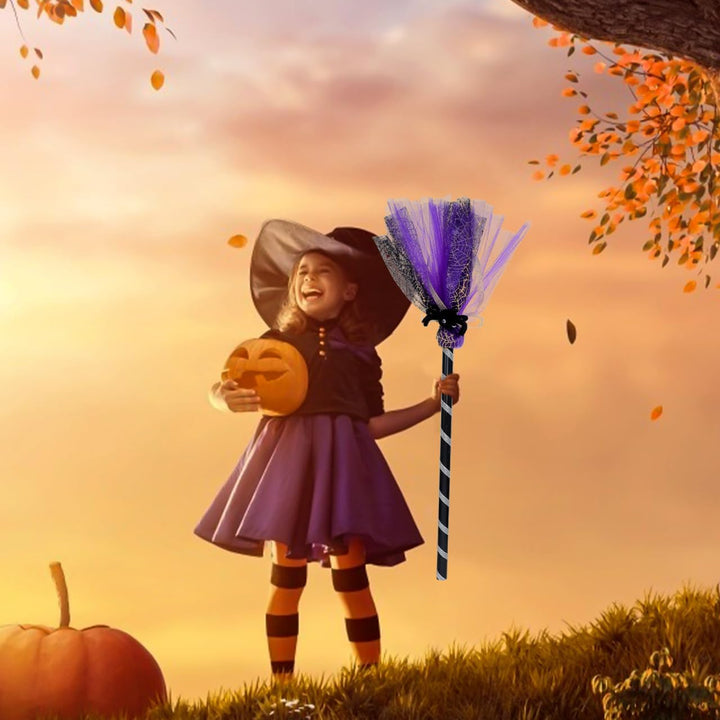 Halloween Hexenbesen Zauberstab Kostüm Besen für Mädchen Kinder Halloween Tischdeko Hexenkostüm Zaub