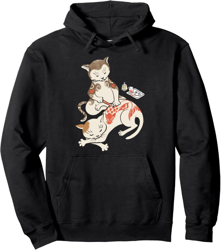 Japanische Tätowierer Katze führen Irezumi durch Pullover Hoodie
