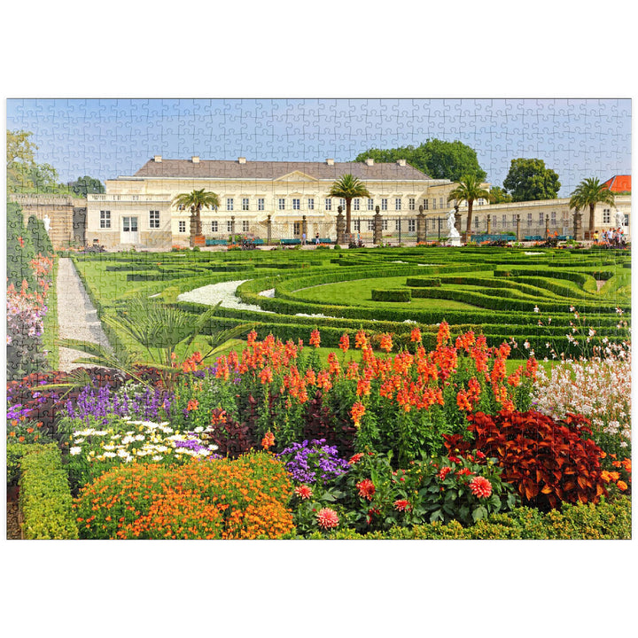 Schloss und Barockgarten im Schlosspark Herrenhausen, Hannover - Premium 1000 Teile Puzzle - MyPuzzl