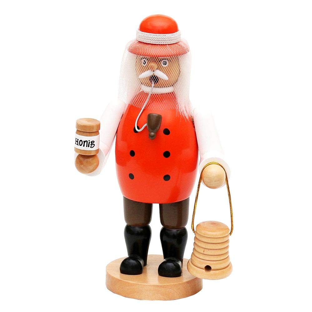 Wichtelstube-Kollektion Holz Räuchermann Räuchermännchen Räucherfigur Imker orange 11 x 8 x 20 cm