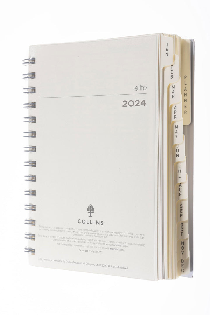 Collins Elite Terminplaner 2024 Compact Day a Page Planner - Terminplaner-Nachfüllung - Geschäftspla