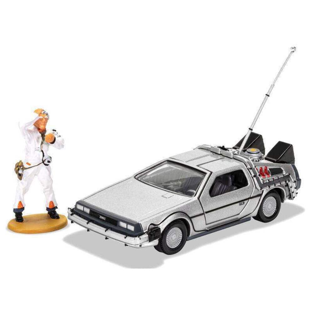 Back to the Future DeLorean und Doc-Brown-Figur