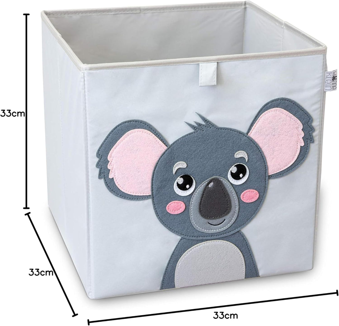 Aufbewahrungsbox Kinder - 33x33x33 cm - Faltbare Spielzeugkiste mit Tiermotiv - Ordnungsbox für Kall