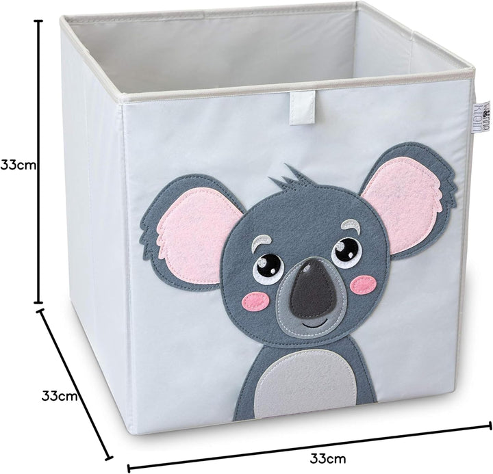 Aufbewahrungsbox Kinder - 33x33x33 cm - Faltbare Spielzeugkiste mit Tiermotiv - Ordnungsbox für Kall