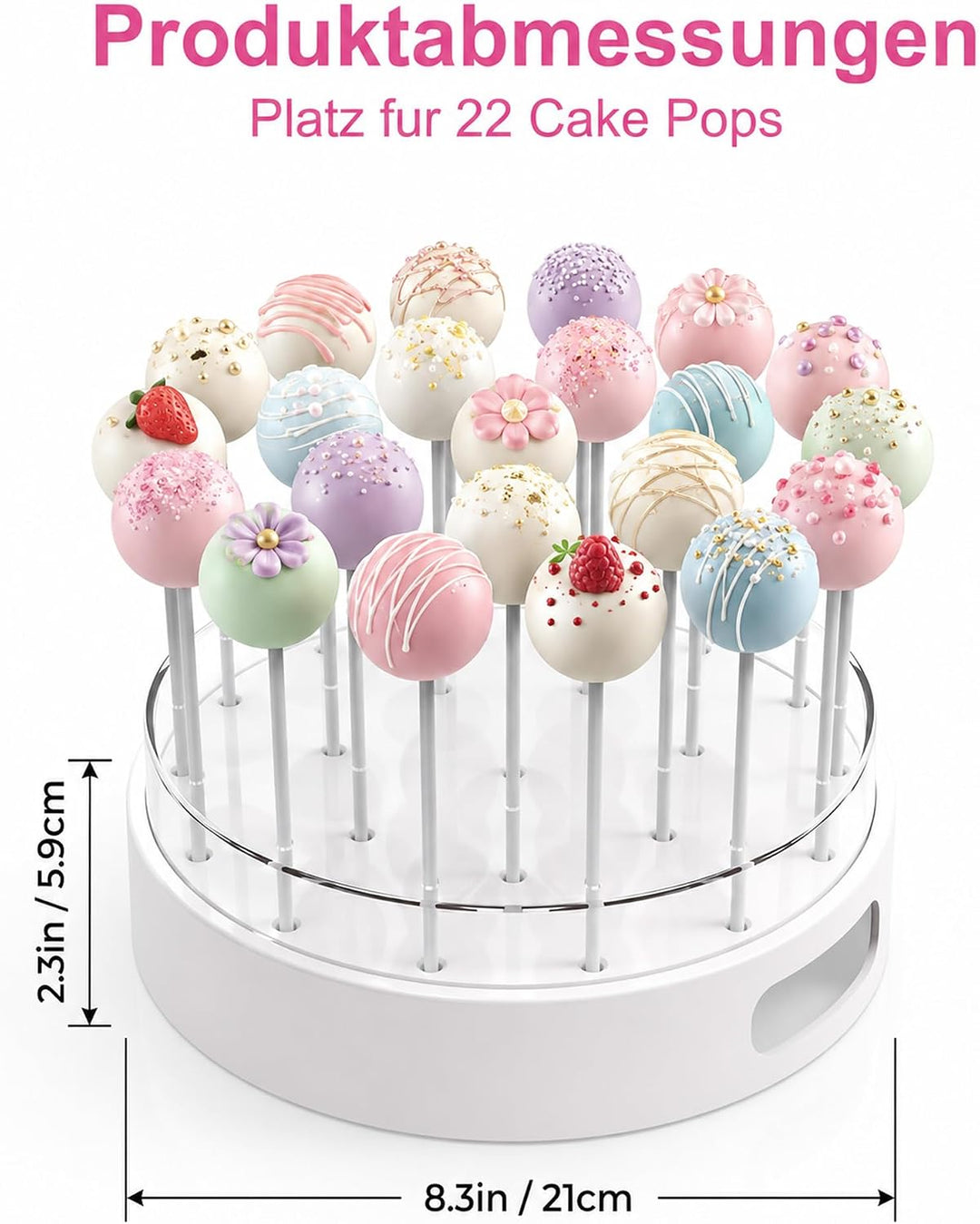 Leicht Cake Pop Ständer 2 Stück: Cakepopständer 22 Löcher Acryl mit Griffen | Lollipop Ständer zum D