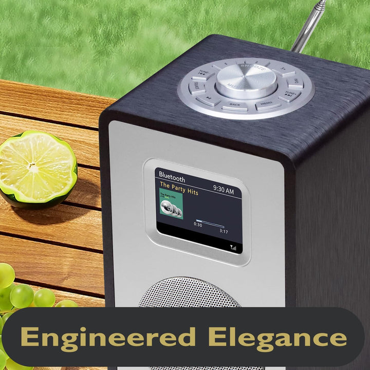 LEMEGA CR4+ DAB Radio Mit Bluetooth(Holzgehäuse,Tragbares DAB Plus Radio,Küchenradio,UKW-Radio,Doppe